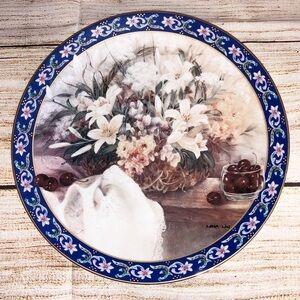 Vintage The Bradford Exchange Tulips and Lilacs Collectors Plate From 1992